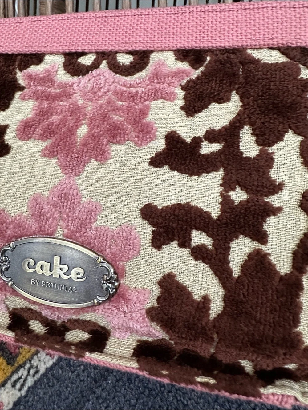 CAKE By Petunia Pickle Bottom Cameo Clutch Diaper Bag / Purse - Pink/ Brown